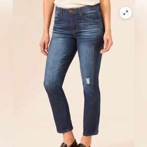 NWOT- “Ab"solution® High Rise Distressed Blue Denim Skinny Jeans- size 2